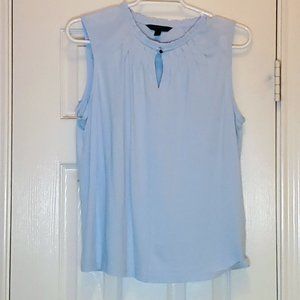 BANANA REPUBLIC Top S baby blue keyhole sheer shoulder blouse tshirt